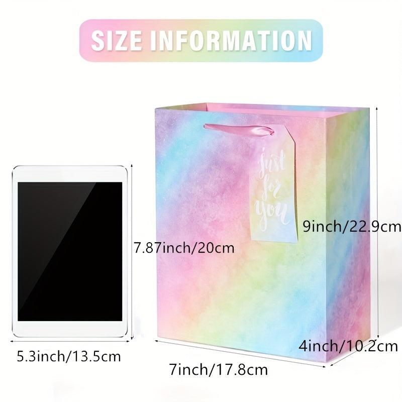8 Pack Glitter Gift Bags Medium Size With Handles for Retail