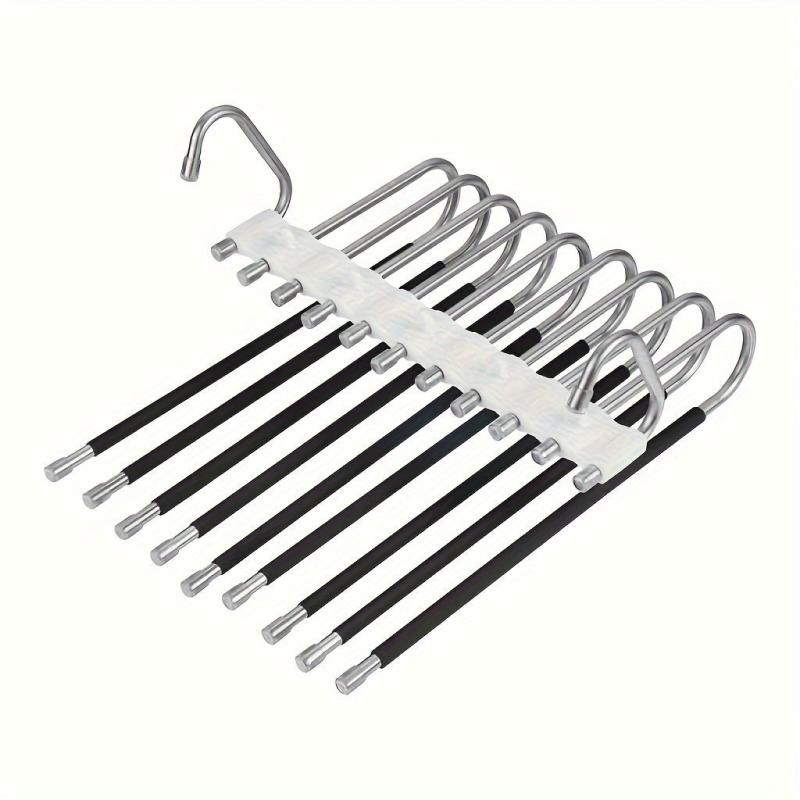 Upgrade 9-Layer Pants Hangers Space Saving Non-Slip Stainless Steel Rack