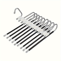 Upgrade 9-Layer Pants Hangers Space Saving Non-Slip Stainless Steel Rack