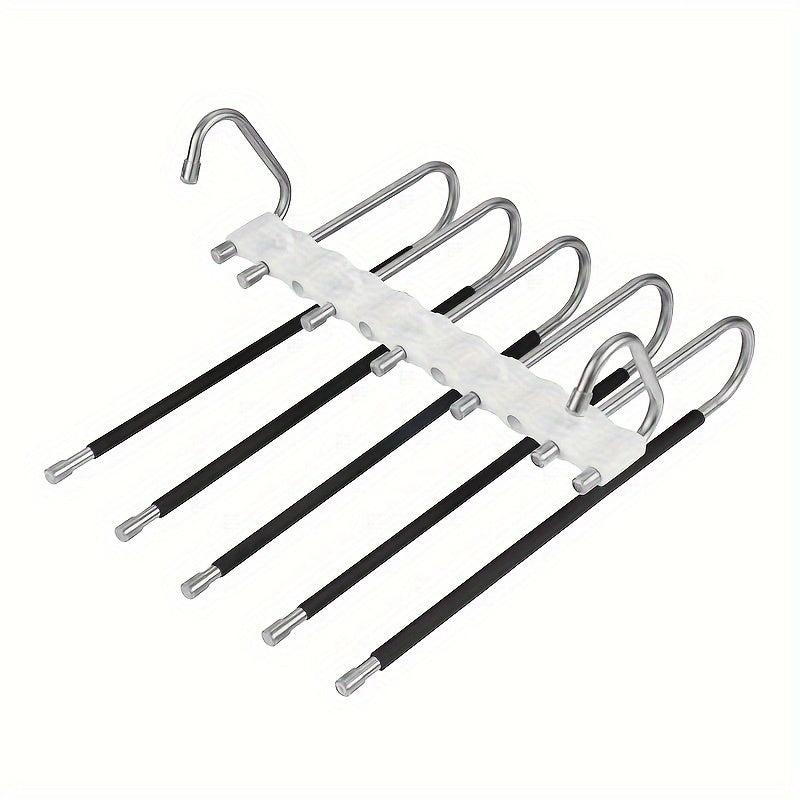 Upgrade 9-Layer Pants Hangers Space Saving Non-Slip Stainless Steel Rack