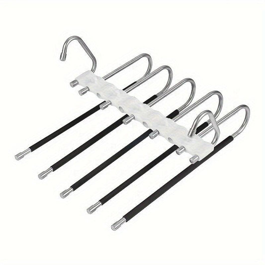 Upgrade 9-Layer Pants Hangers Space Saving Non-Slip Stainless Steel Rack