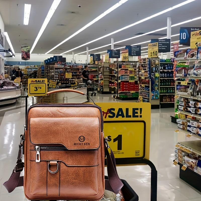Vintage PU Leather Men's Shoulder Bag