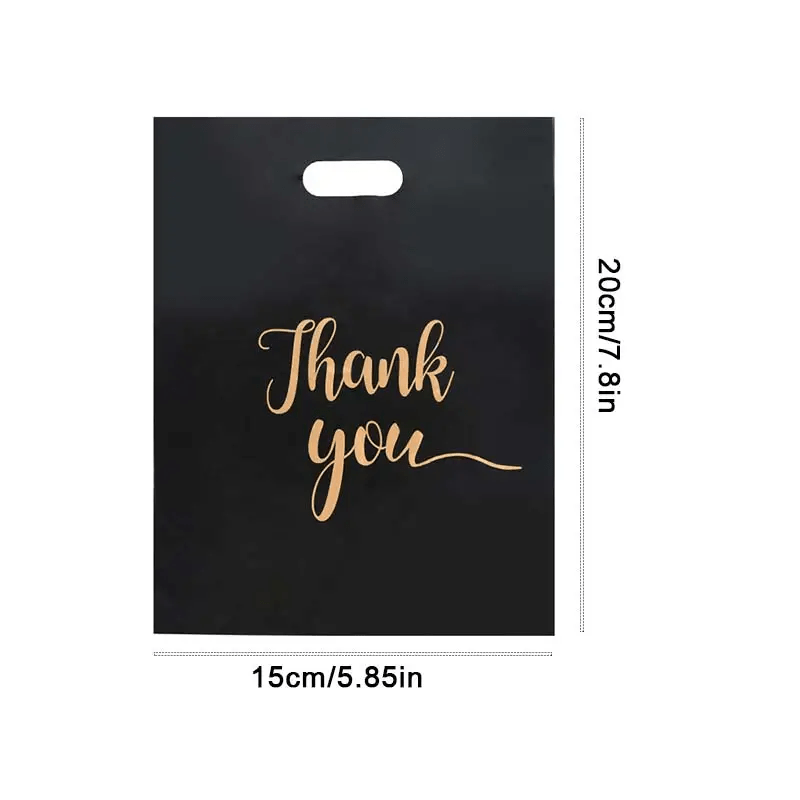 20pcs Thank You Plastic Jewelry Bag for Handbag Clothing Cosmetic Packaging