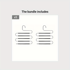 5 Layer Clothes Hanger Stainless Steel Non-slip Pants Hanger - Set of 2