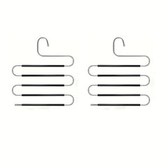 5 Layer Clothes Hanger Stainless Steel Non-slip Pants Hanger - Set of 2
