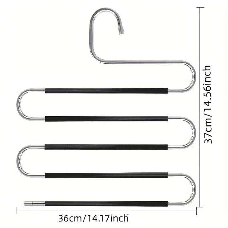 5 Layer Clothes Hanger Stainless Steel Non-slip Pants Hanger - Set of 2