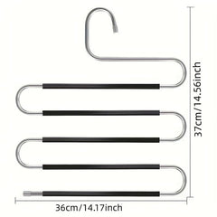 5 Layer Clothes Hanger Stainless Steel Non-slip Pants Hanger - Set of 2