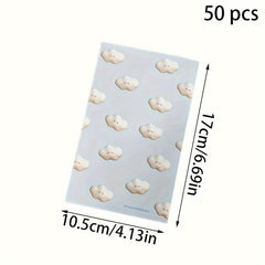 50pcs Cartoon Gift Paper Bag Self-Sealing Zipper for Small Items Storage Snacks