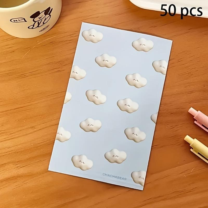 50pcs Cartoon Gift Paper Bag Self-Sealing Zipper for Small Items Storage Snacks