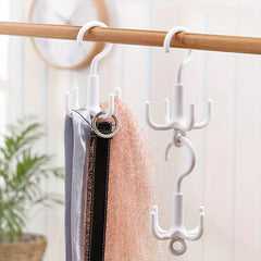 2pcs Rotating Clothes Hanger 4 Prongs Belt Organizer Scarf Storage Rack