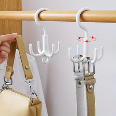2pcs Rotating Clothes Hanger 4 Prongs Belt Organizer Scarf Storage Rack
