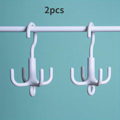 2pcs Rotating Clothes Hanger 4 Prongs Belt Organizer Scarf Storage Rack