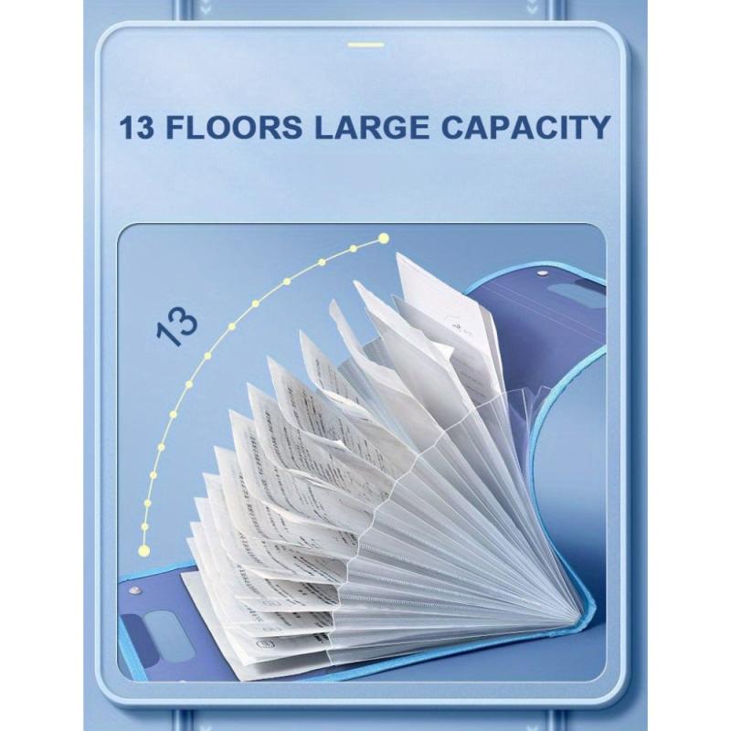 Portable File Storage Bag 13 Tier Vertical A4 Document Organizer