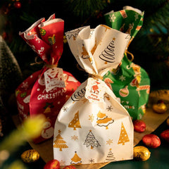 12pcs Christmas Candy Bag Holiday Gift Packaging Paper Bag