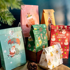 12pcs Christmas Candy Bag Holiday Gift Packaging Paper Bag