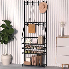 Coat Rack And Shoe Storage Rack - Freestanding Floor Coat Rack