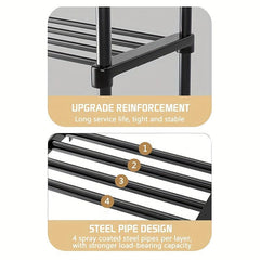 Coat Rack And Shoe Storage Rack - Freestanding Floor Coat Rack