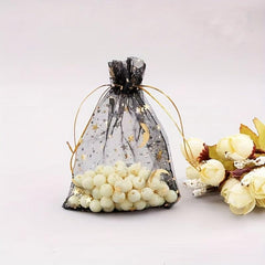 100pcs 2 7 3 5 Star Moon Bronzing Organza Bundle Pocket Gift Packaging Bag