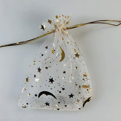 100pcs 2 7 3 5 Star Moon Bronzing Organza Bundle Pocket Gift Packaging Bag