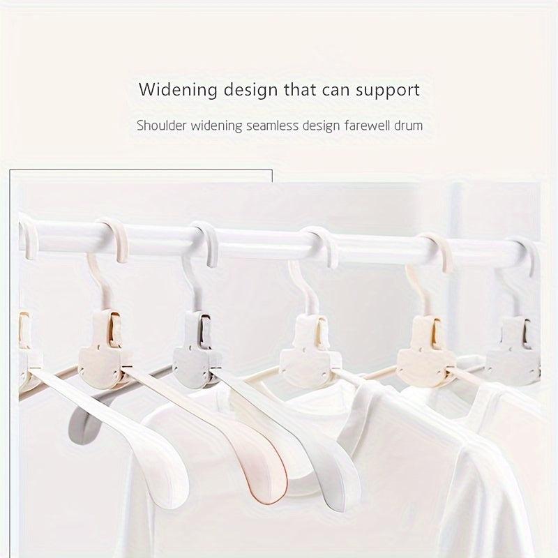 10pcs Foldable Hanger Portable Seamless Hanger Wide Shoulder Adult Clothes