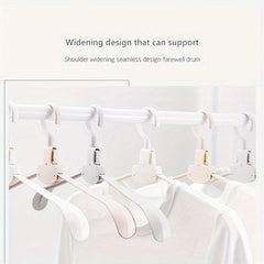 10pcs Foldable Hanger Portable Seamless Hanger Wide Shoulder Adult Clothes
