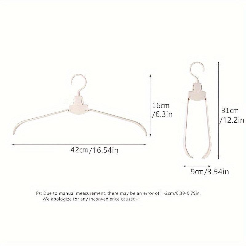 10pcs Foldable Hanger Portable Seamless Hanger Wide Shoulder Adult Clothes