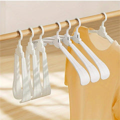 10pcs Foldable Hanger Portable Seamless Hanger Wide Shoulder Adult Clothes