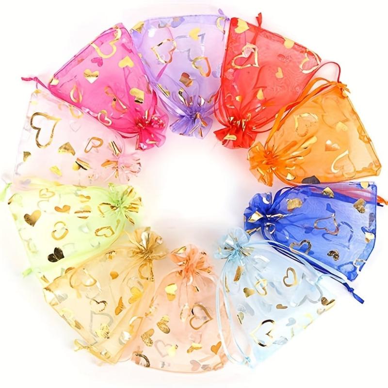 10pcs Organza Gift Bags 4x6 Drawstring Mesh Party Favor Wedding Jewelry