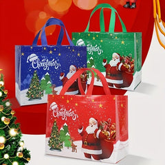 3pcs Reusable Non Woven Christmas Wrapping Bags & Shopping Bag