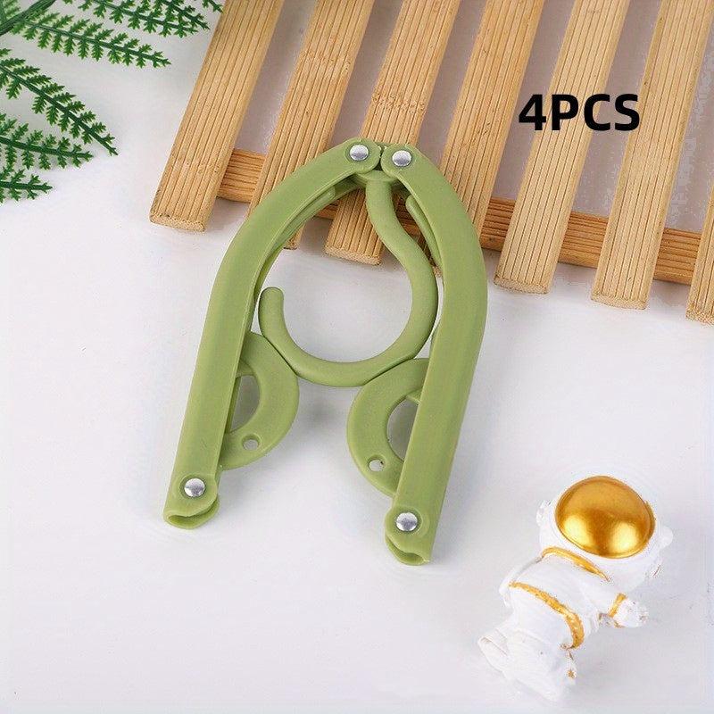 4pcs Portable Folding Clothes Hangers - Travel Drying Rack