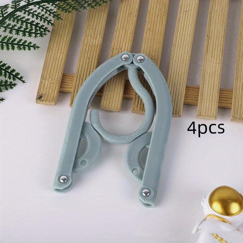 4pcs Portable Folding Clothes Hangers - Travel Drying Rack