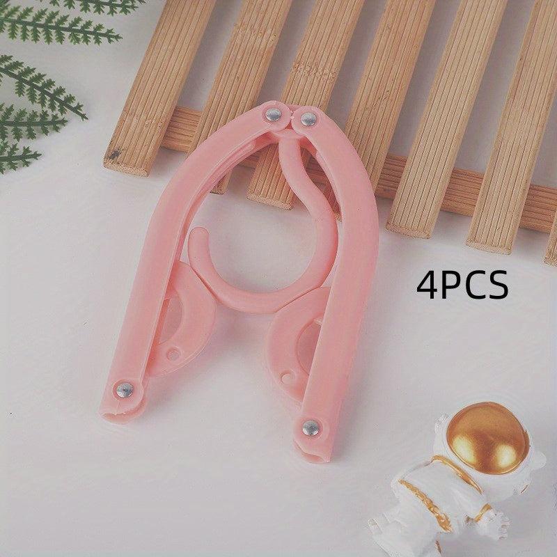 4pcs Portable Folding Clothes Hangers - Travel Drying Rack