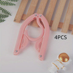 4pcs Portable Folding Clothes Hangers - Travel Drying Rack