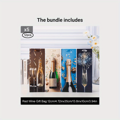 12pcs Wine Gift Bags for Holiday Revelry 11.99x35.05x10.01cm