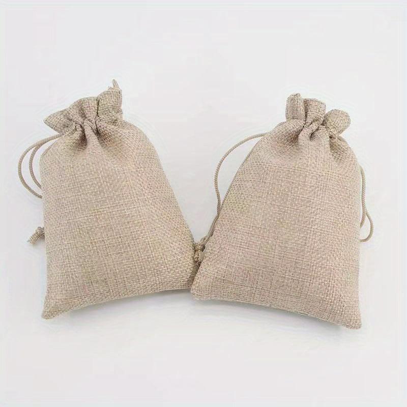 10pcs Burlap Drawstring Storage Bags Jewelry Packaging Medicine Spice Tea Leaves