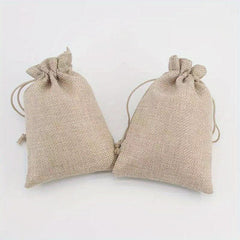 10pcs Burlap Drawstring Storage Bags Jewelry Packaging Medicine Spice Tea Leaves