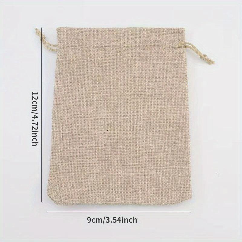 10pcs Burlap Drawstring Storage Bags Jewelry Packaging Medicine Spice Tea Leaves