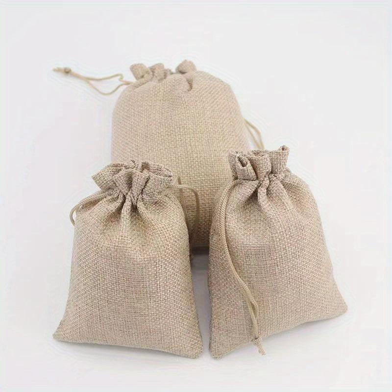 10pcs Burlap Drawstring Storage Bags Jewelry Packaging Medicine Spice Tea Leaves