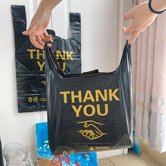 100pcs Thank You Shopping Bag Grocery Small Business Food Bag