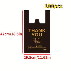 100pcs Thank You Shopping Bag Grocery Small Business Food Bag