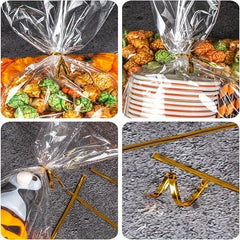 100pcs Plastic Bag With Tie for Popcorn Packaging