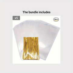 100pcs Plastic Bag With Tie for Popcorn Packaging