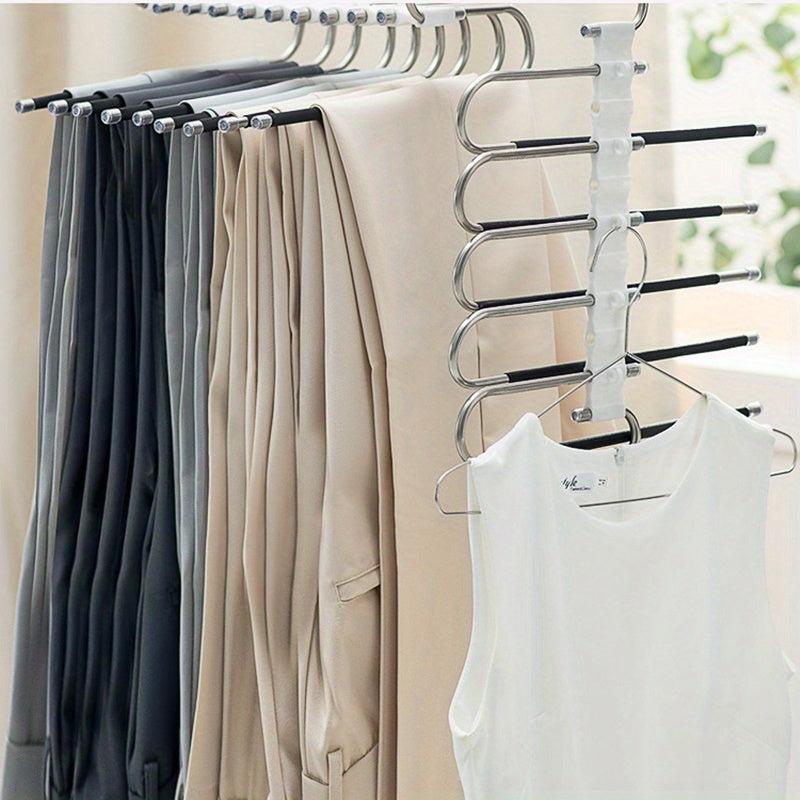 Multifunctional Hanger Closet Organizer Adjustable Pants Tie Storage Shelf