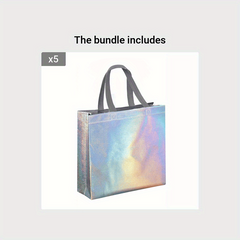4pcs Reusable Gift Bags Shopping Tote Bags Non-woven Glossy Bulk
