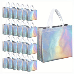 4pcs Reusable Gift Bags Shopping Tote Bags Non-woven Glossy Bulk