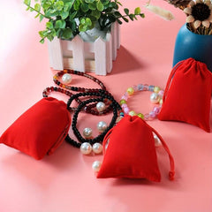 10pcs Red Velvet Drawstring Bag Christmas Wedding Gift Bags Velvet Cloth Jewelry