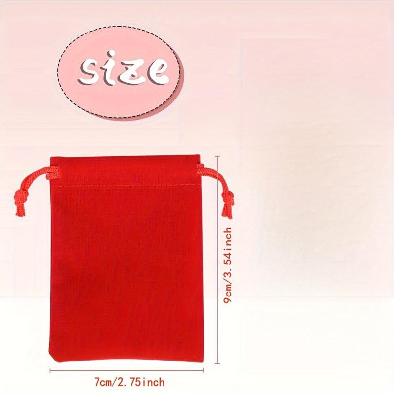 10pcs Red Velvet Drawstring Bag Christmas Wedding Gift Bags Velvet Cloth Jewelry