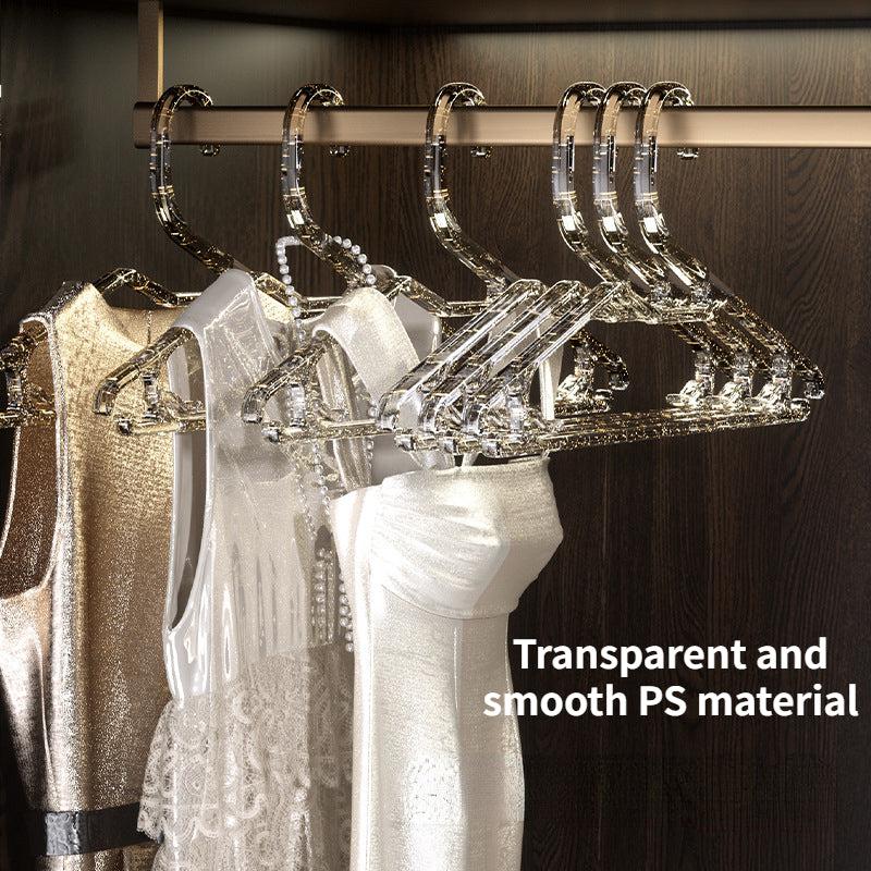 10pcs Transparent Acrylic Hangers Non-slip Clothing Organizer