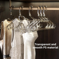 10pcs Transparent Acrylic Hangers Non-slip Clothing Organizer
