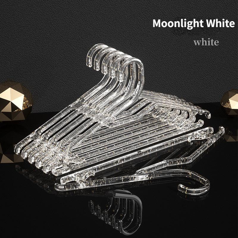 10pcs Transparent Acrylic Hangers Non-slip Clothing Organizer